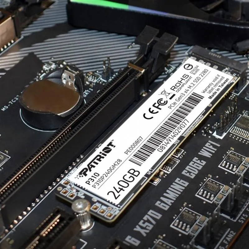 Накопичувач SSD  240GB Patriot P310 M.2 2280 PCIe NVMe 3.0 x4 TLC (P310P240GM28) - мініатюра 7