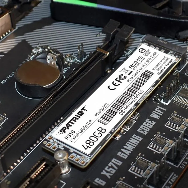 Накопичувач SSD  480GB Patriot P310 M.2 2280 PCIe NVMe 3.0 x4 TLC (P310P480GM28) - мініатюра 7