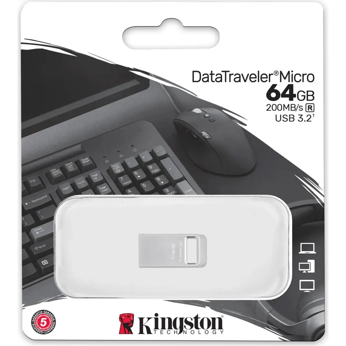 Флеш-накопичувач USB3.2 64GB Kingston DataTraveler Micro (DTMC3G2/64GB) - мініатюра 3