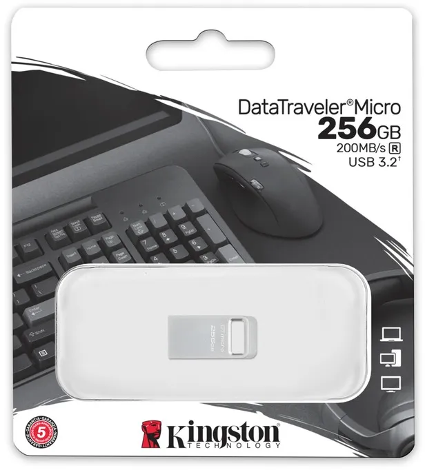 Флеш-накопичувач USB3.2 256GB Kingston DataTraveler Micro (DTMC3G2/256GB) - мініатюра 4
