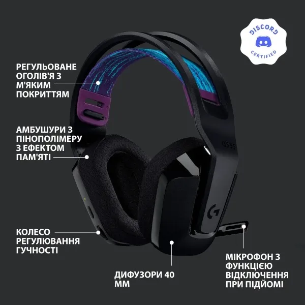Гарнітура Logitech G535 Black (981-000972) - мініатюра 10