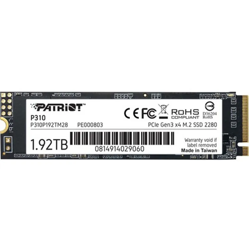 Накопичувач SSD 1.92TB Patriot P310 M.2 2280 PCIe NVMe 3.0 x4 TLC (P310P192TM28) - зображення 1