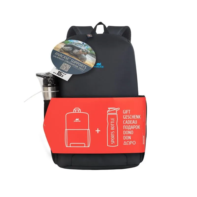 Рюкзак Rivacase 7761 15.6" Khaki + спортивна пляшка 750 ml - мініатюра 2