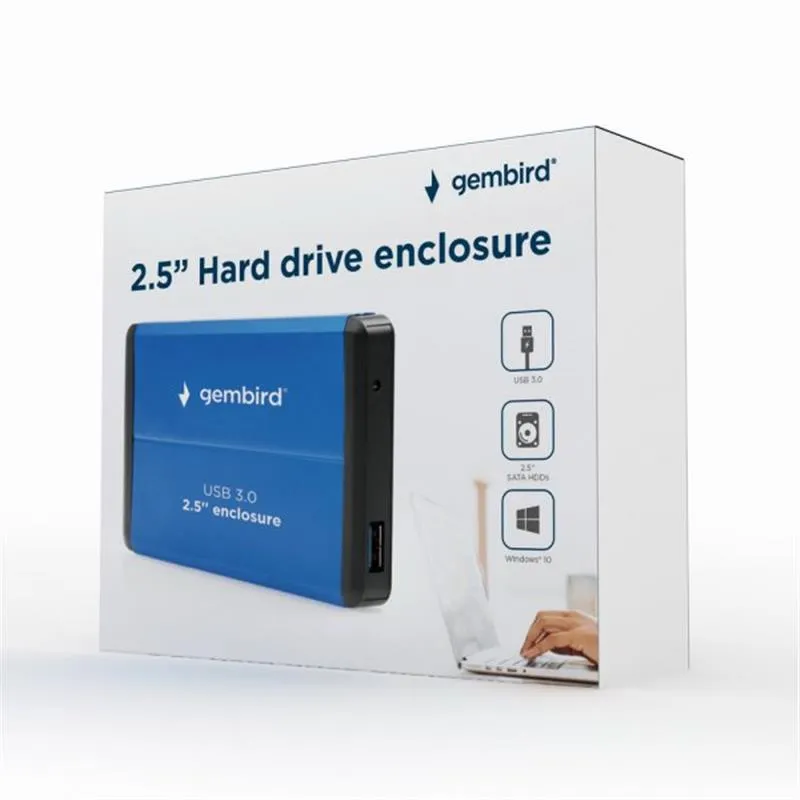 Зовнішня кишеня Gembird для підключення SATA HDD 2.5", USB 3.0, Blue (EE2-U3S-2-B) - мініатюра 5