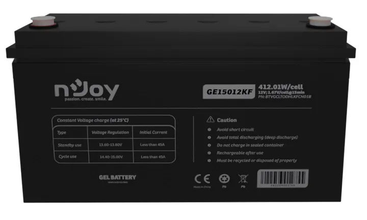 Акумуляторна батарея Njoy GE15012KF 12V 150AH (BTVGCLTODHLKFCN01B) GEL - зображення 1