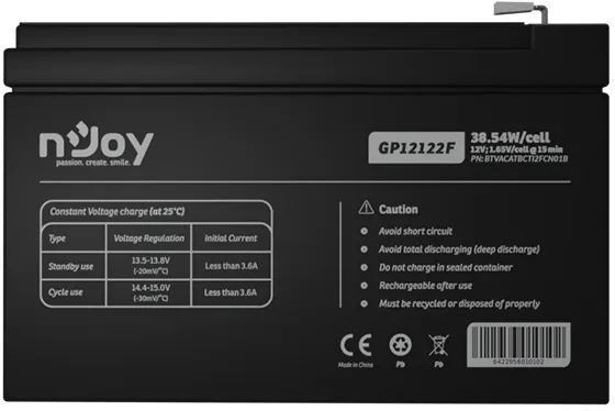 Акумуляторна батарея Njoy GP12122F 12V 12AH (BTVACATBCTI2FCN01B) AGM - мініатюра 5