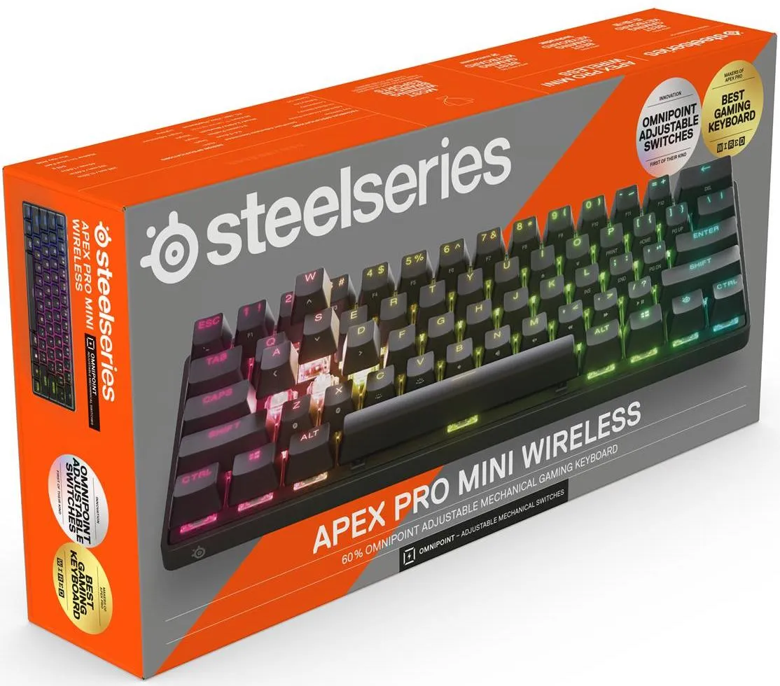 Клавiатура бездротова SteelSeries Apex Pro Mini Wireless Black (64842) - мініатюра 6