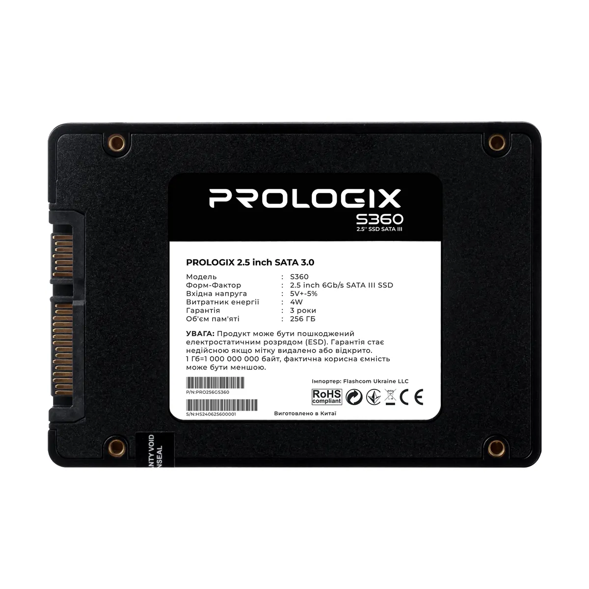 Накопичувач SSD  256GB Prologix S360 2.5" SATAIII TLC (PRO256GS360) - мініатюра 2