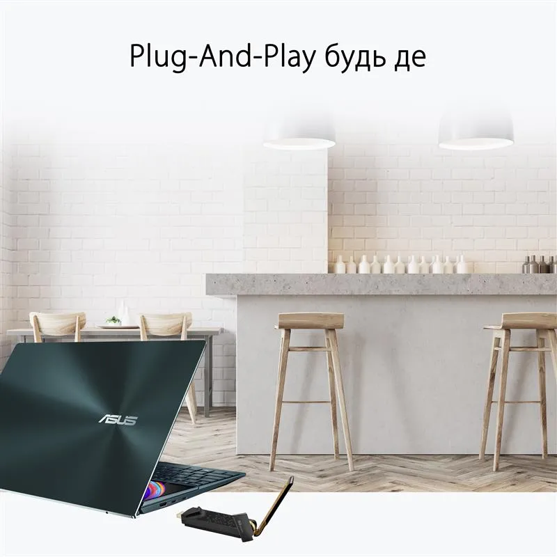 Бездротовий адаптер Asus USB-AX56W/O cradle (90IG06H0-MO0R10) - мініатюра 2