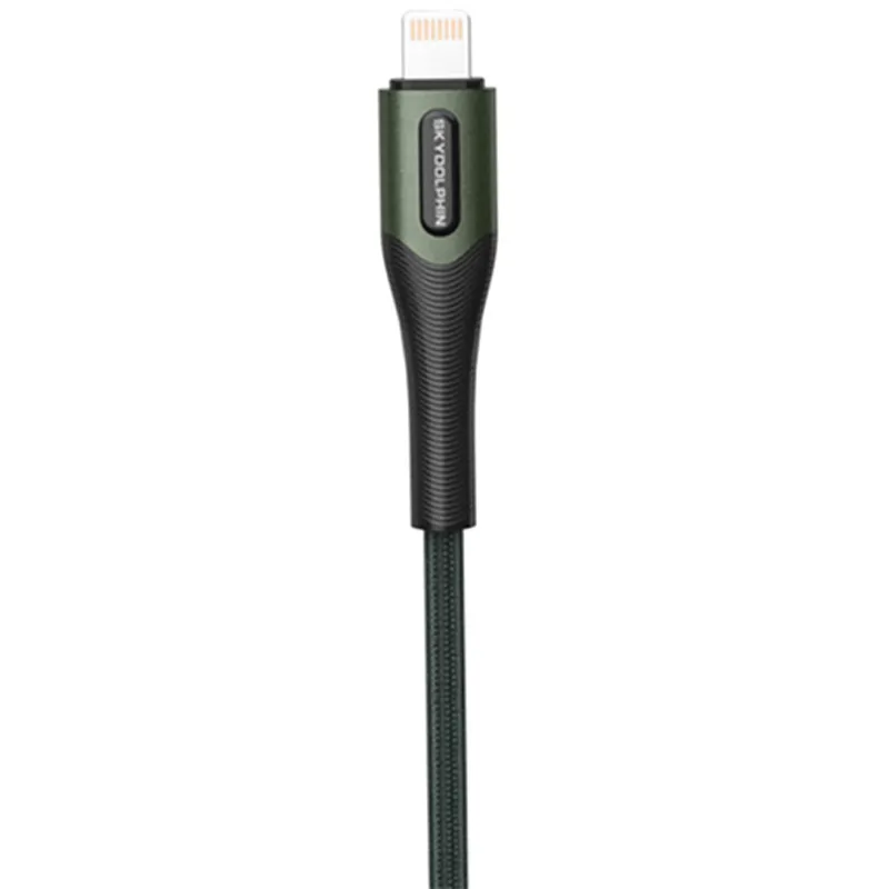 Кабель SkyDolphin S01L USB - Lightning (M/M), 1 м, Dark Green (USB-000580) - зображення 1