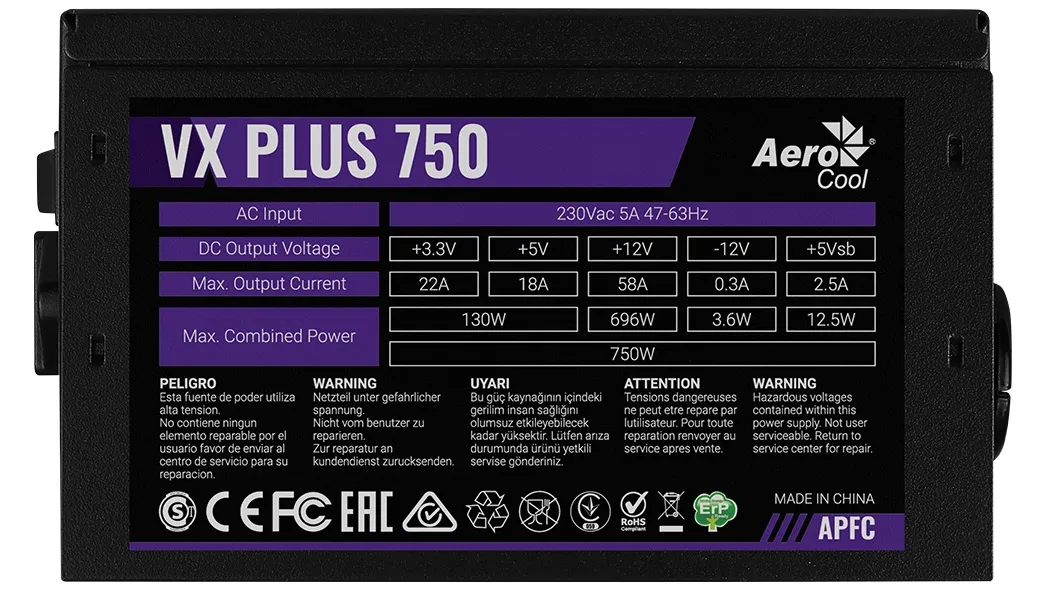 Блок живлення AeroCool VX Plus 750 (ACPN-VS75AEY.11) 750W - мініатюра 3