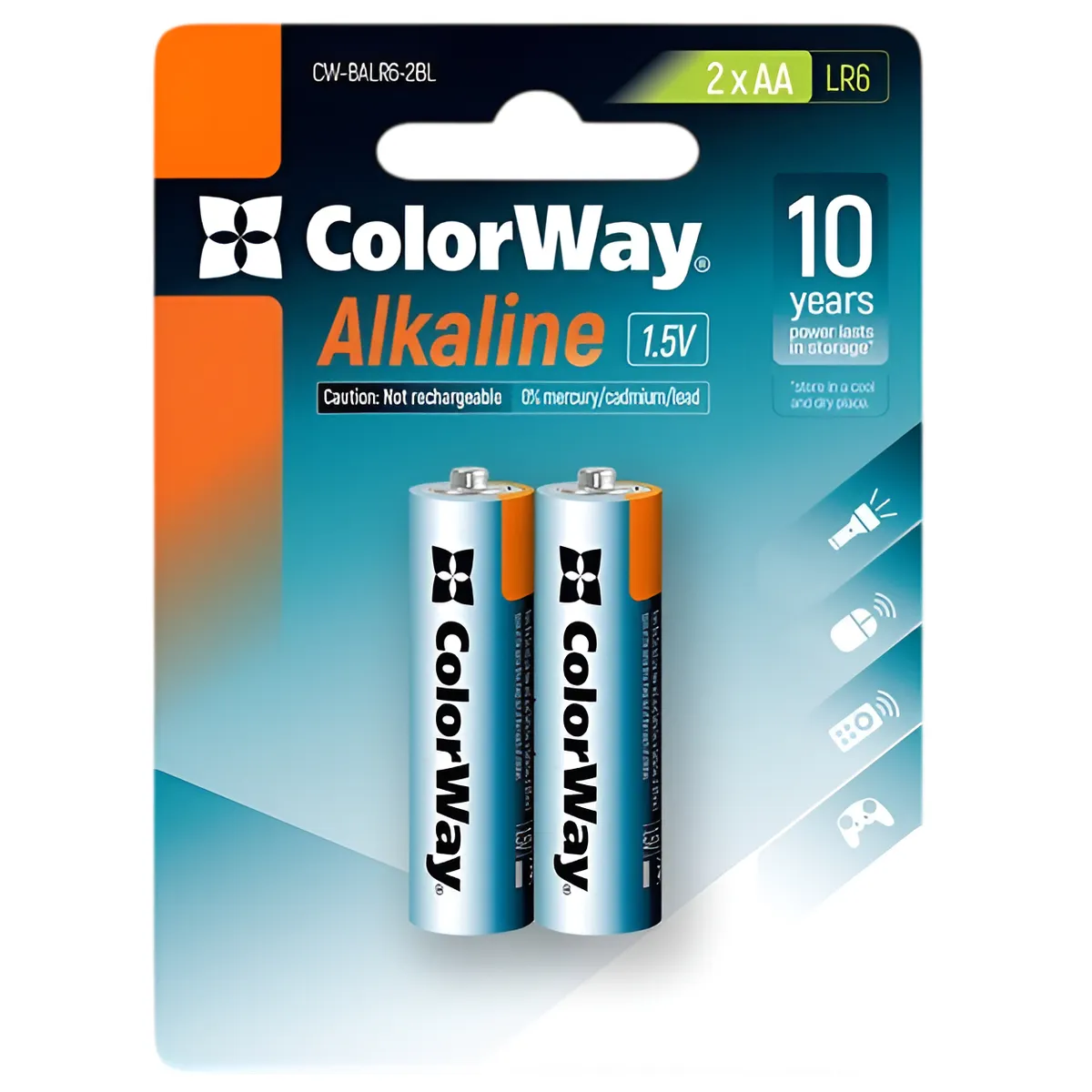 Батарейка ColorWay Alkaline Power AA/LR06 BL 2шт - мініатюра 3
