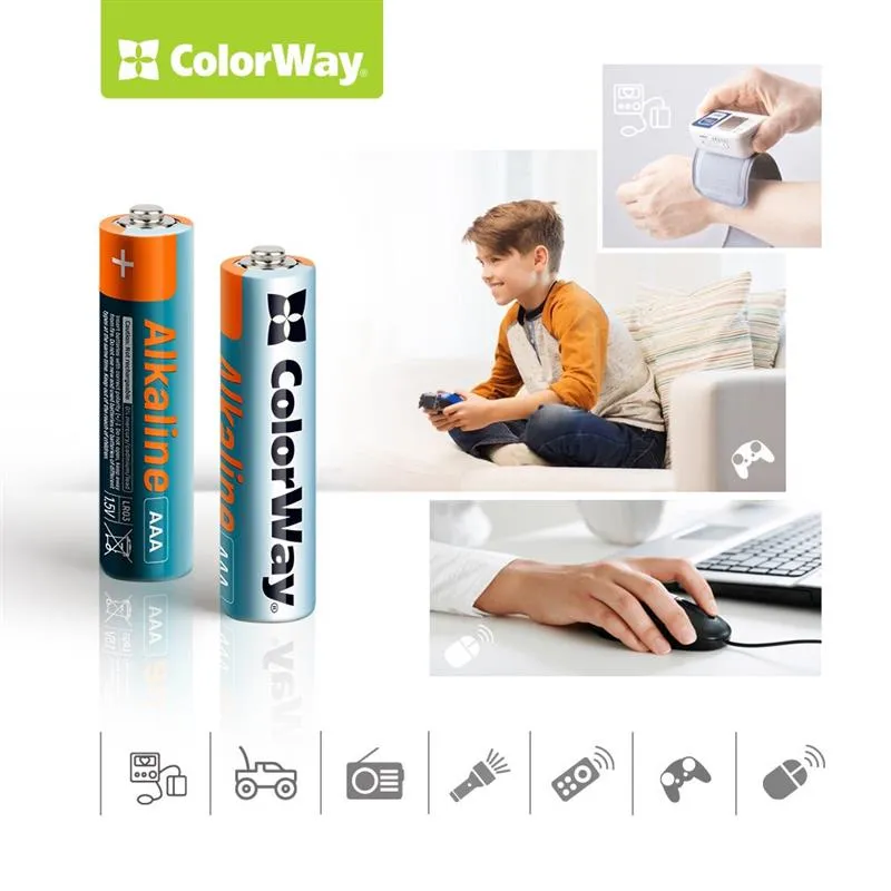 Батарейка ColorWay Alkaline Power AAA/LR03 BL 4шт - мініатюра 3