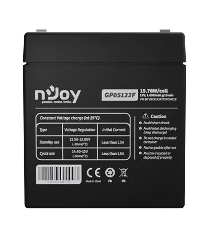 Акумуляторна батарея Njoy GP05122F 12V 5AH (BTVACEUOATF2FCN01B) AGM - мініатюра 2