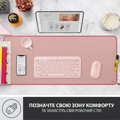 Килимок для мишки Logitech Desk Mat Studio Series Darker Rose (956-000053) - мініатюра 3