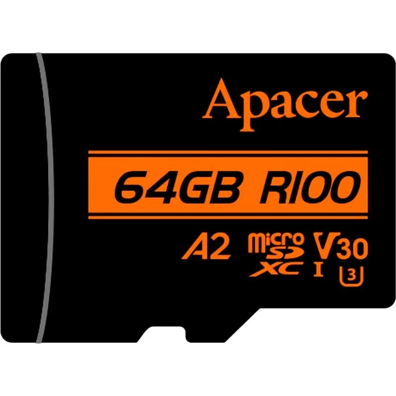 Карта пам`ятi MicroSDXC  64GB UHS-I/U3 Class 10 Apacer (AP64GMCSX10U8-R) + SD адаптер - мініатюра 2
