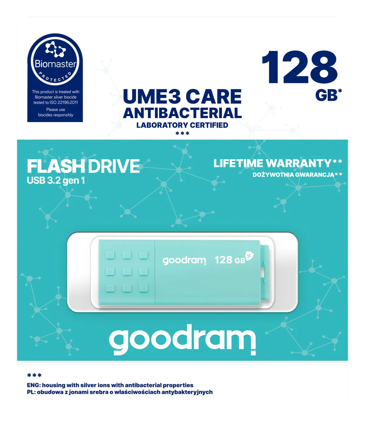 Флеш-накопичувач USB3.2 128GB Goodram UME3 Care Green (UME3-1280CRR11) - мініатюра 6
