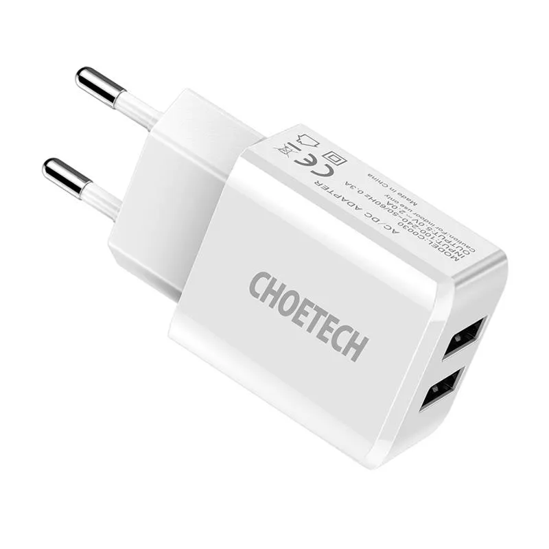 Мережевий зарядний пристрій Choetech (2USBх2A) White (C0030) - мініатюра 3