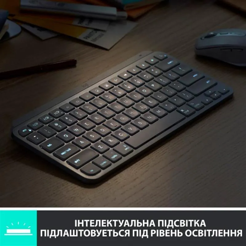 Клавіатура бездротова Logitech MX Keys Mini Wireless Illuminated UA Rose (920-010500) - мініатюра 4