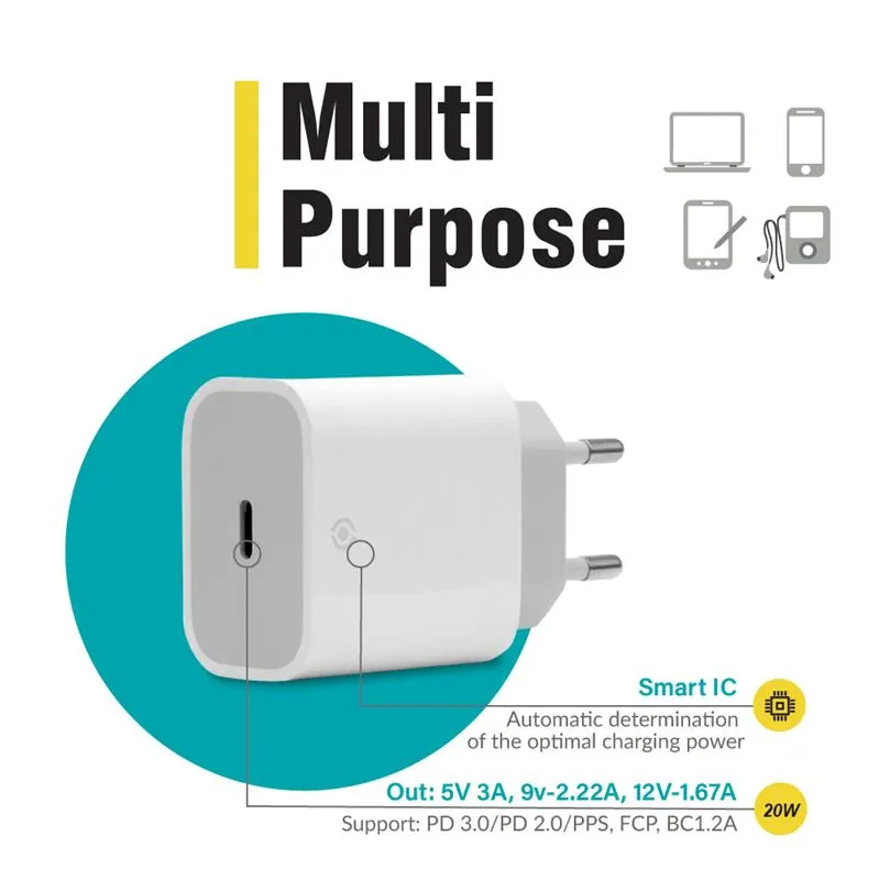 Мережевий зарядний пристрій Piko TC-PD201 (1USBx3A) White (1283126521447) - мініатюра 5