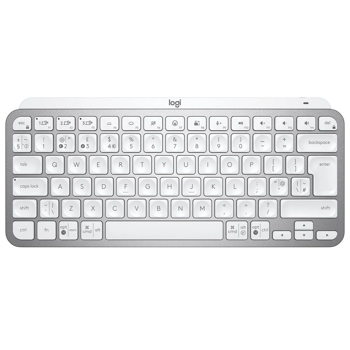 Клавіатура бездротова Logitech MX Keys Mini Wireless Illuminated UA Pale Gray (920-010499) - зображення 1
