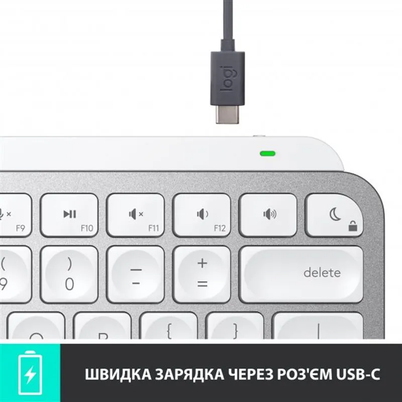 Клавіатура бездротова Logitech MX Keys Mini Wireless Illuminated UA Pale Gray (920-010499) - мініатюра 8