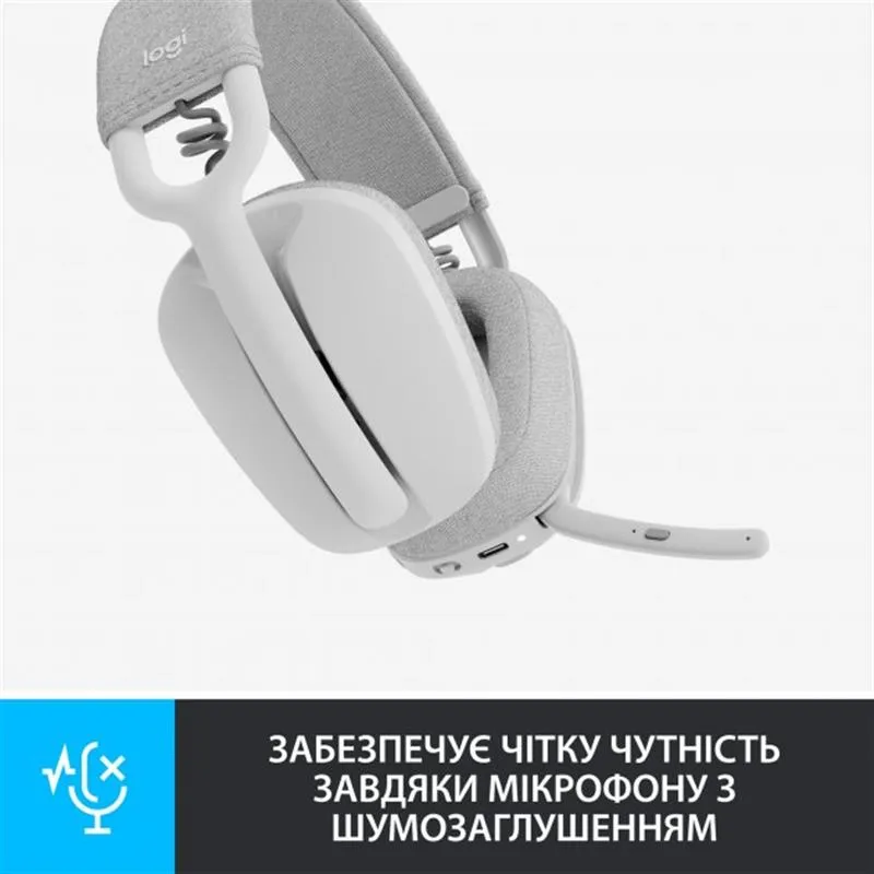 Bluetooth-гарнітура Logitech Zone Vibe 100 Wireless Off-White (981-001219) - мініатюра 12