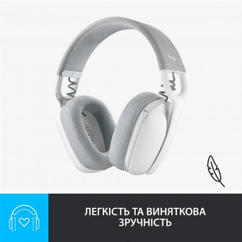 Bluetooth-гарнітура Logitech Zone Vibe 100 Wireless Off-White (981-001219) - мініатюра 8