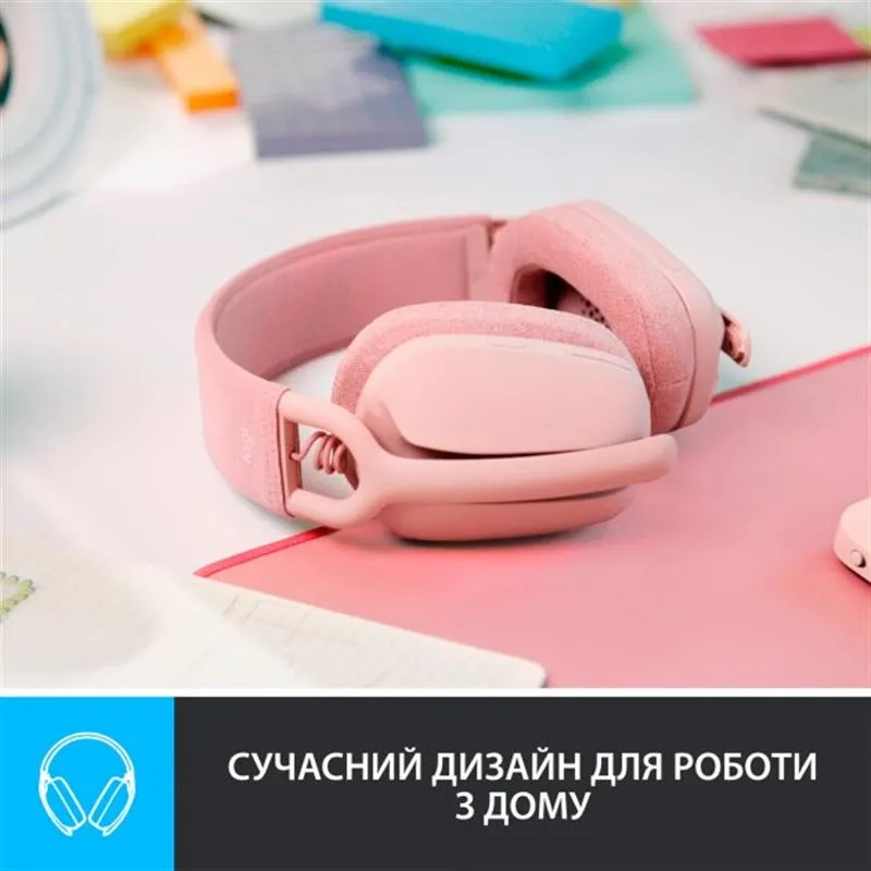 Bluetooth-гарнітура Logitech Zone Vibe 100 Wireless Rose (981-001224) - мініатюра 3