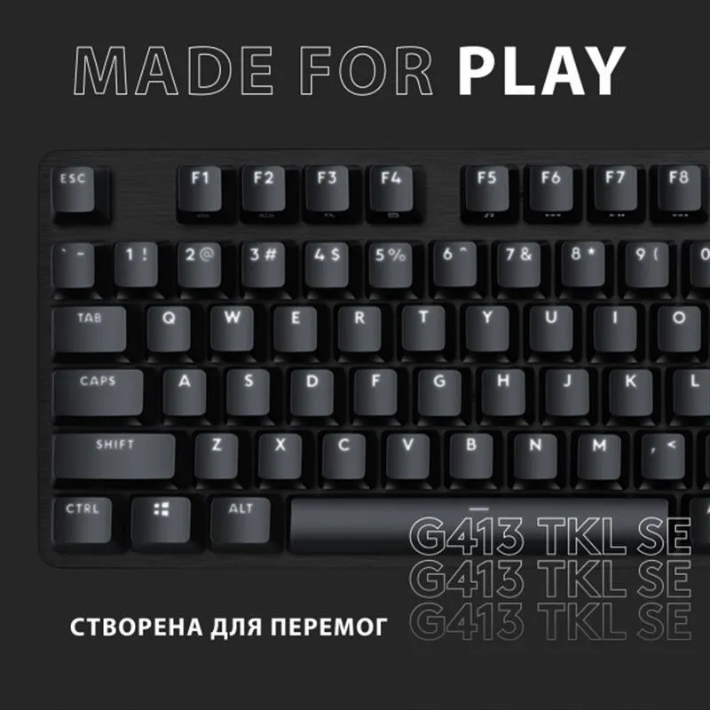 Клавiатура Logitech G413 TKL SE Corded Mechanical Gaming Keyboard Black (920-010446) - мініатюра 11