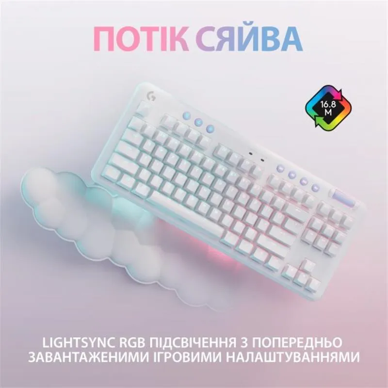 Клавіатура бездротова Logitech G715 Tactile White (920-010465) - мініатюра 6