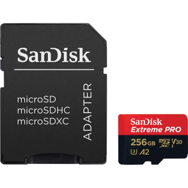 Карта пам`ятi MicroSDXC 256GB UHS-I U3 R200/W140MB/s SanDisk Extreme Pro V30 + SD-адаптер (SDSQXCD-256G-GN6MA) - зображення 1