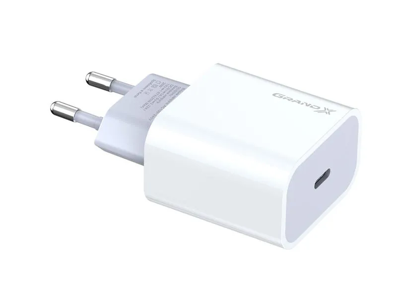Мережевий зарядний пристрій Grand-X (1xUSB-C 20W) QC4.0, PD 3.0, FCP, AFC White (CH-770) - мініатюра 2