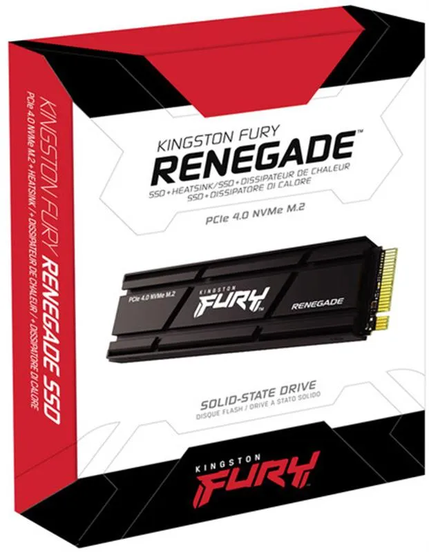 Накопичувач SSD 1TB Kingston Fury Renegade with Heatsink M.2 2280 PCIe 4.0 x4 NVMe 3D TLC (SFYRSK/1000G) - мініатюра 2