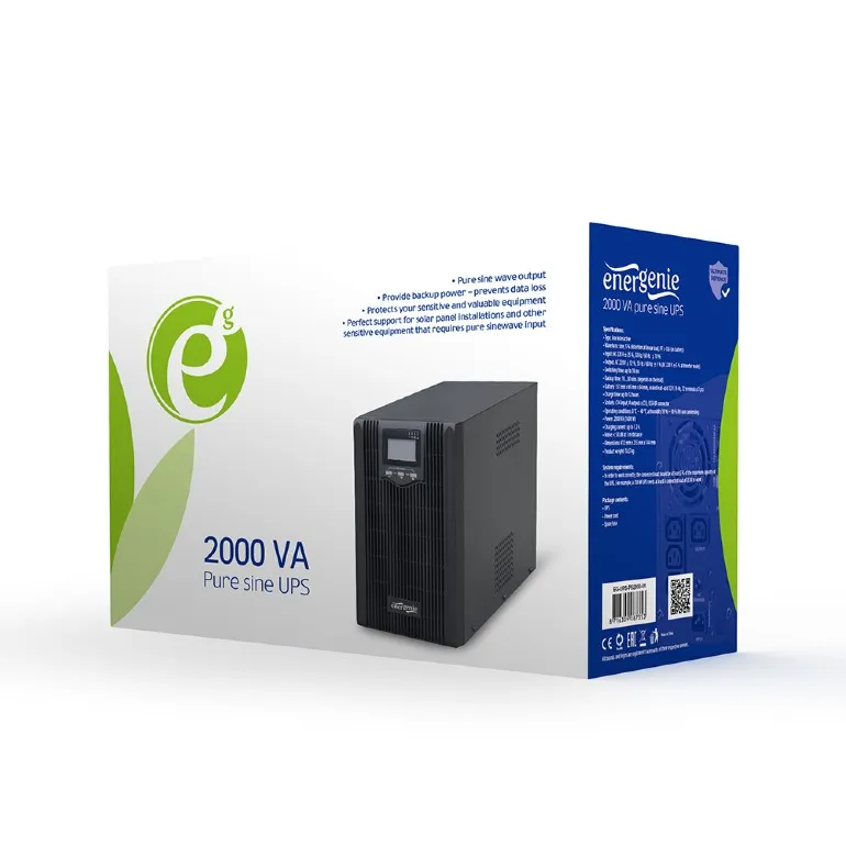 Джерело безперебійного живлення EnerGenie EG-UPS-PS1000-01 1000VA - мініатюра 2