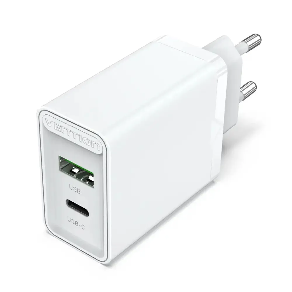 Мережевий зарядний пристрій Vention USB Type C + QC4.0 (18-20W) White (FBBW0-EU) - зображення 1