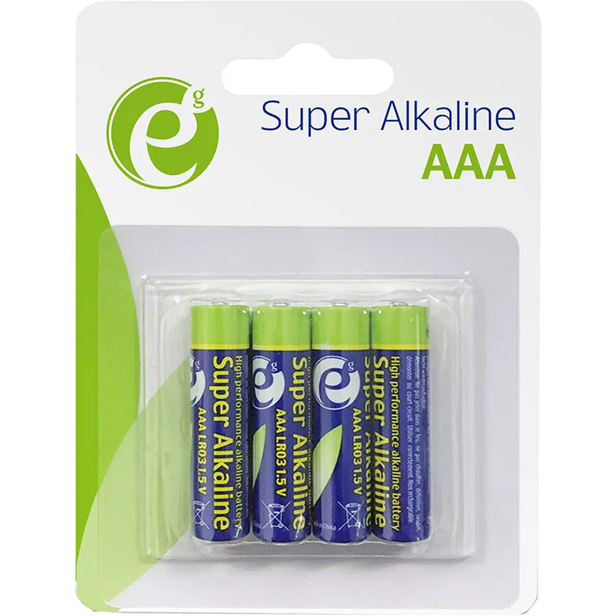 Батарейка EnerGenie Super Alkaline AAA/LR03 BL 4 шт (EG-BA-AAA4-01) - зображення 1