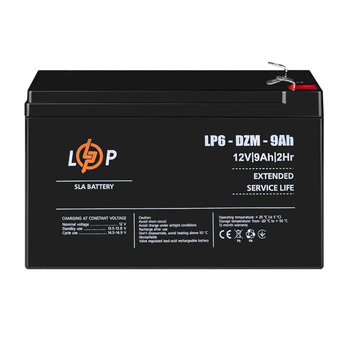 Акумуляторна батарея LogicPower LP 12V 9AH (LP 6-DZM-9 Ah) AGM - мініатюра 2