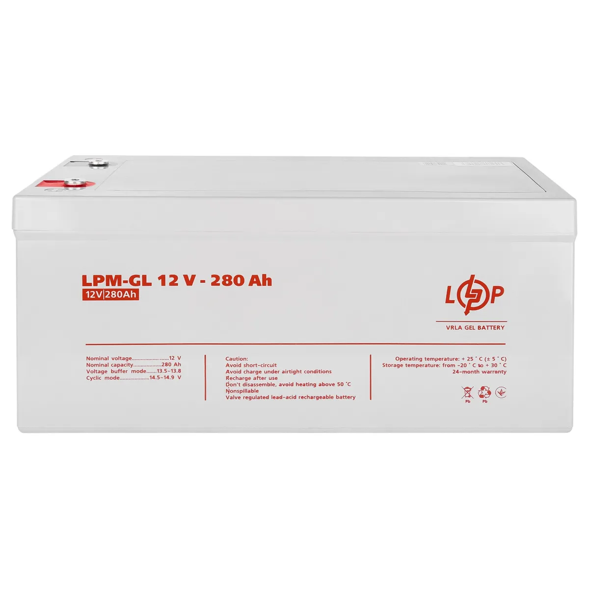 Акумуляторна батарея LogicPower 12V 280AH (LPM-GL 12 - 280 AH) GEL - зображення 1