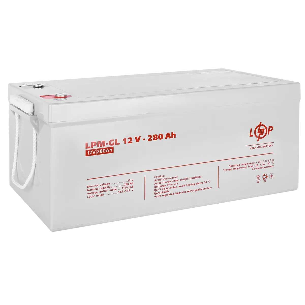 Акумуляторна батарея LogicPower 12V 280AH (LPM-GL 12 - 280 AH) GEL - мініатюра 2