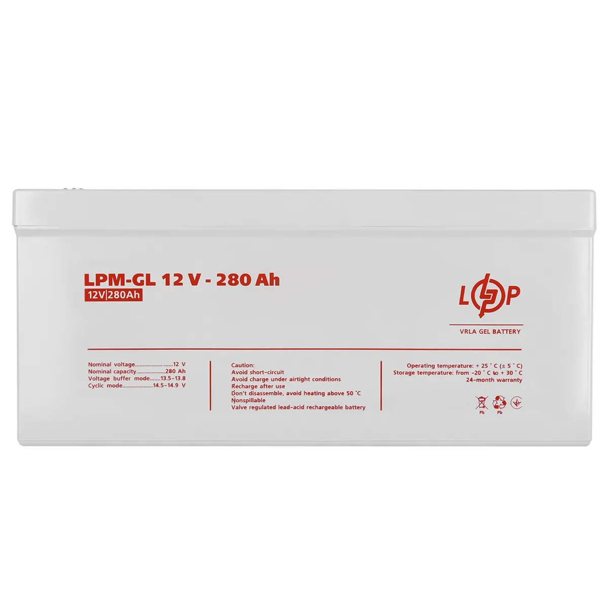 Акумуляторна батарея LogicPower 12V 280AH (LPM-GL 12 - 280 AH) GEL - мініатюра 3