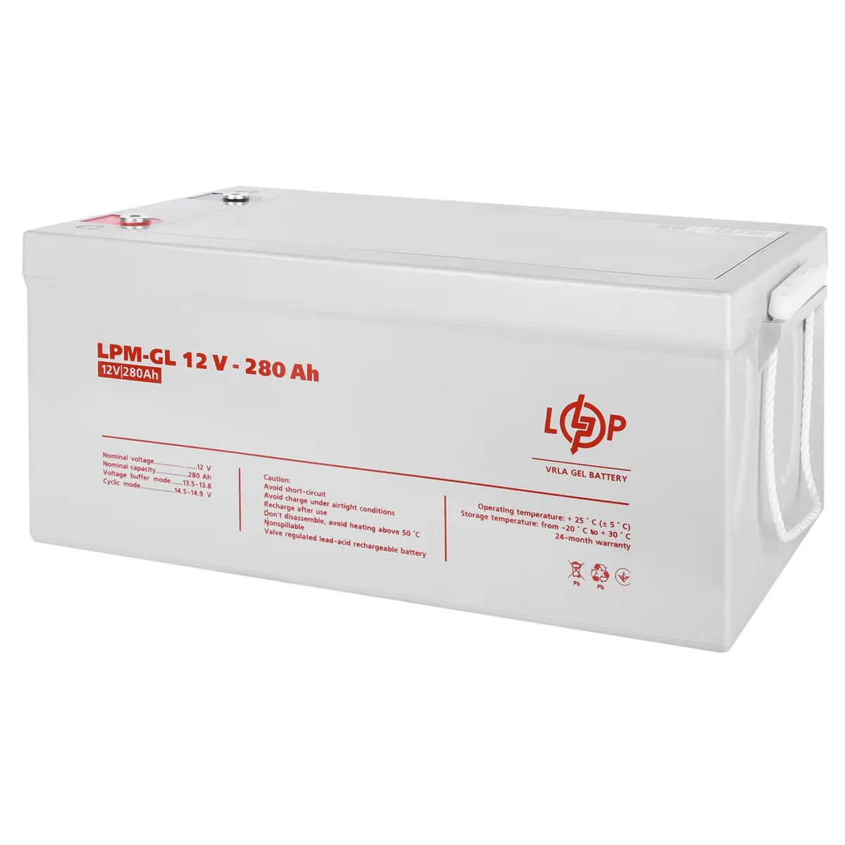 Акумуляторна батарея LogicPower 12V 280AH (LPM-GL 12 - 280 AH) GEL - мініатюра 4