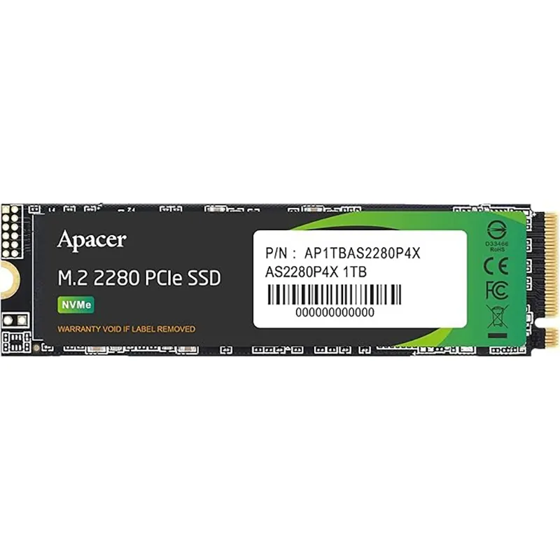 Накопичувач SSD 1TB Apacer AS2280P4X M.2 PCIe 3.0 3D TLC (AP1TBAS2280P4X-1) - зображення 1