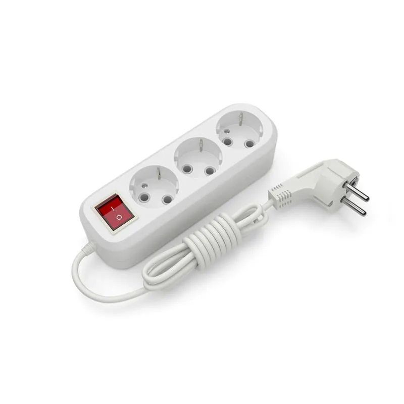 Подовжувач блоковий (ABS) Electrum 3гнізда 5м із заземленням та вимикачем C-ES-1795 - зображення 1