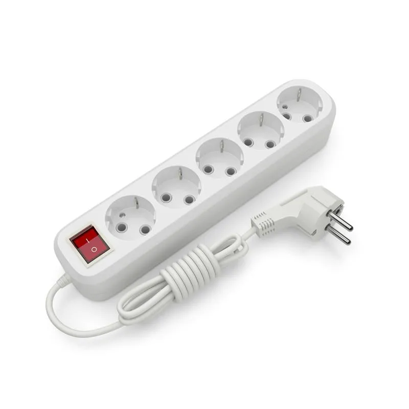 Подовжувач блоковий (ABS) Electrum 5гнізд 5м із заземленням та вимикачем C-ES-1815 - зображення 1