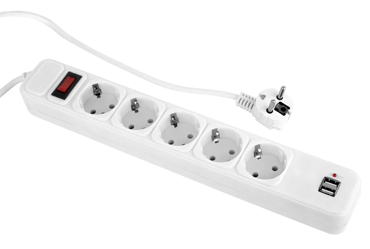 Фільтр живлення ProLogix (PRS-075P5CUSB-30W) 2.2 кВт, 5 розеток, 3 м, 2xUSB 3.0, білий - мініатюра 3