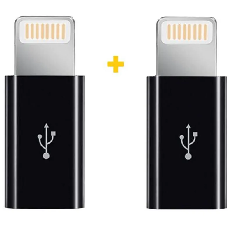 Адаптер XoKo AC-030 micro USB - Lightning (F/M), 2шт., Black (XK-AC030-BK2) - зображення 1