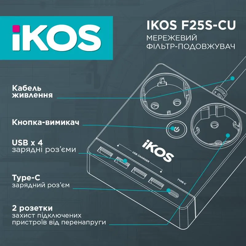 Фільтр-подовжувач IKOS F25S-CU Black (0006-CEF) - мініатюра 4