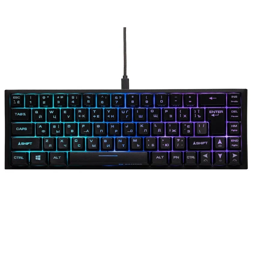 Клавіатура 2E Gaming KG350UBK RGB Ukr Black (2E-KG350UBK) - зображення 1