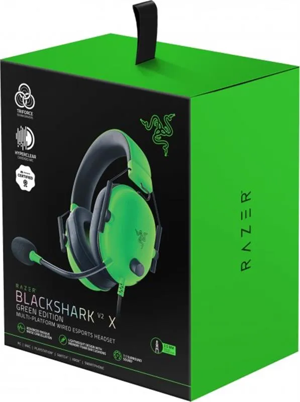 Гарнітура Razer BlackShark V2 X Green (RZ04-03240600-R3M1) - мініатюра 5